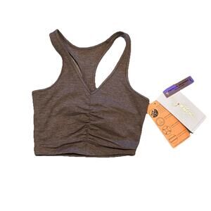 Gottex Studio Sports Bra XS Taupe Premium Brushed Yoga Gym Racerback NWT